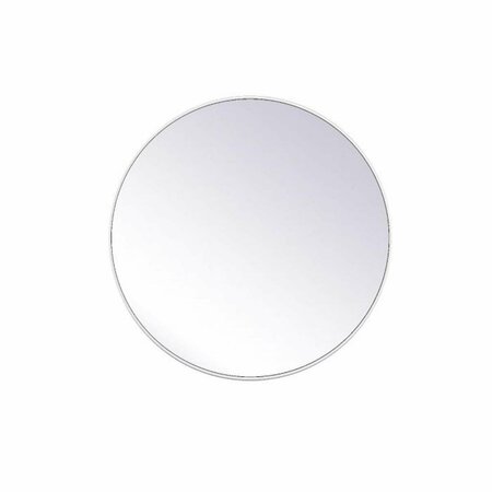ELEGANT DECOR 39 in. Metal Frame Round Mirror, White MR4839WH